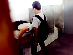 Few youngs in toilet making blowjob and jerking