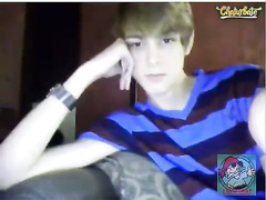 Tasty young blonde jerks off his strong boner