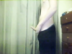 Boy, secretly masturbating in a hotel room