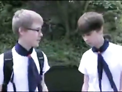 Teen boy-scouts got out to the hike and enjoyed hot gay fuck