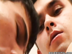 Horny nude couple orgy from two young gays