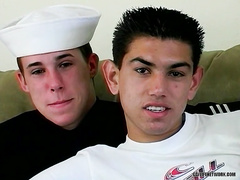 Interracial fuck of two twinks in marines uniforms