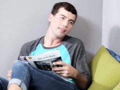 Brunette twink got seduced while reading book