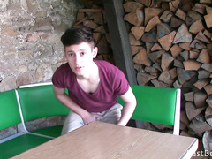 Teen guy is fondling his dick in front of hidden cam