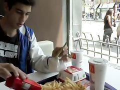 Young boy bares off cock and waits for stroking