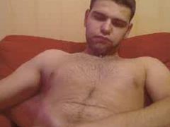 Classy boy is lazily masturbating online
