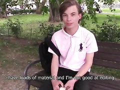 Wonderful student guy enjoys sucking stranger's dick in the park