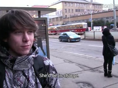 Cute young guy gets picked up from street by twink