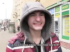 Naughty twink pays money to young guy for showing dick