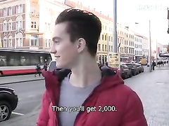 Cutie guy with sexy haircut is getting paid big cash for showing dick