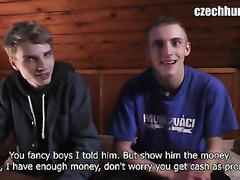 Gay porn agent is seducing two guys at little party at restaurant