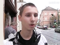 Teen guy comes to stranger's place and sucks dick for money