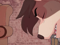 Cartoon dog mutant fucks cute white bear in the asshole hard