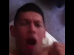 Teen brunet twink enjoys hot solo dick gay masturbation