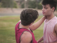 Ryan Bailey gets horny while training with cute twink classmate