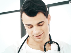 Young medic jocks are pleasuring hardcore gay anal threesome